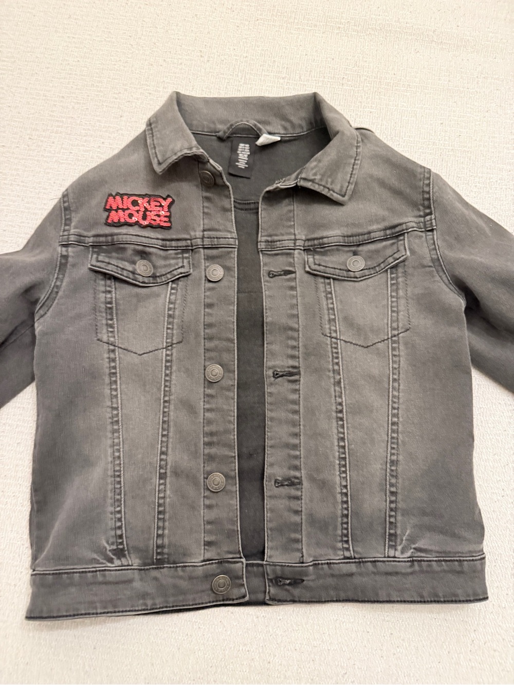 H&M Mickey Mouse Gray Kids Denim Jacket